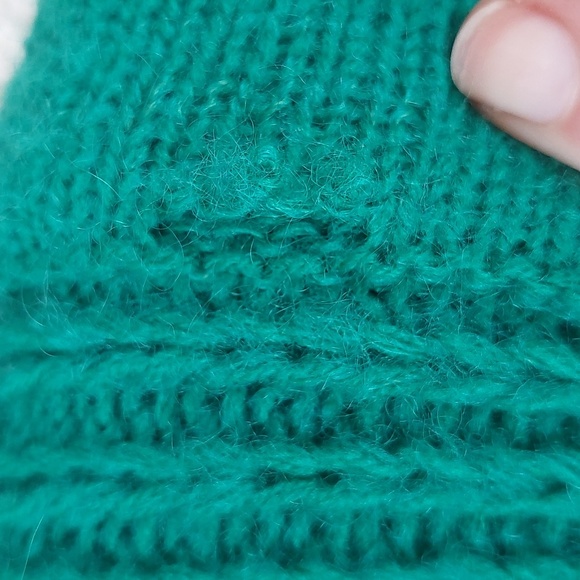 PGS Vintage Wool Blend Kelly Green Cardigan Sweater Size Small - Picture 7 of 8